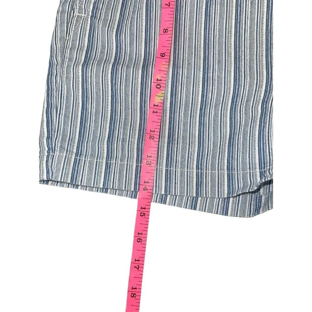 LOFT Women's XL Cotton Blend Pull On Shorts in Blue Stripe - Picture 9 of 12